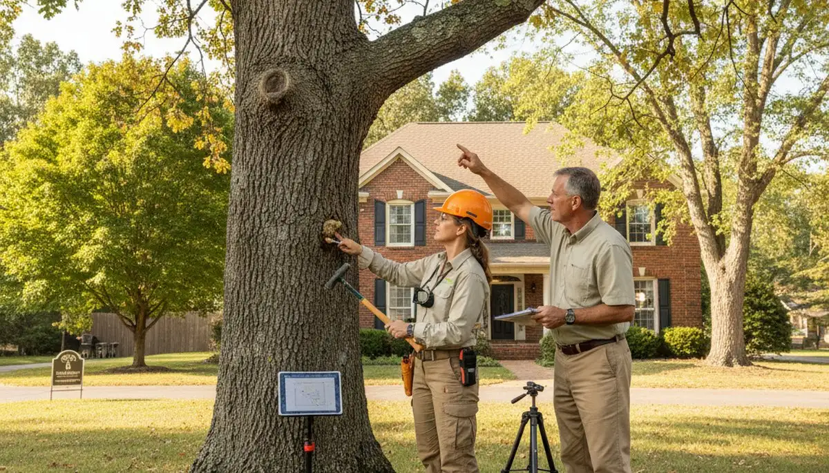 Certified arborist performing tree health assessment for homeowners in Pickett near Oshkosh, WI