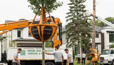 Arborist planting young tree in Oshkosh WI for Chop Chop Tree professional tree planting service