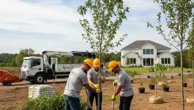 Arborists planting new trees in Oshkosh, WI for professional residential tree service
