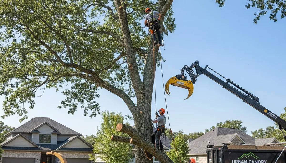 Arborists providing professional tree removal service in Oshkosh, WI for residential properties