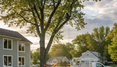 Professional tree removal service in Oshkosh WI safely clearing trees for residential properties
