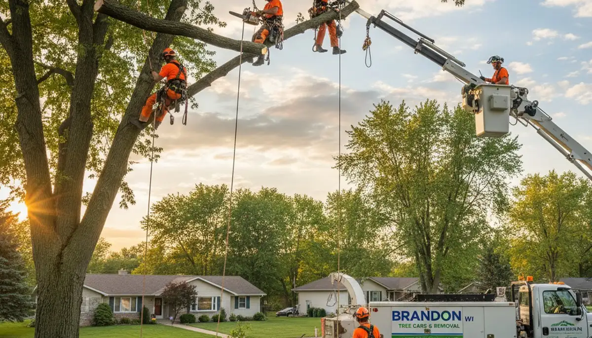 Professional tree removal service in Oshkosh WI safely clearing residential trees
