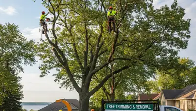 Professional tree removal service in Oshkosh WI safely clearing trees for residential properties