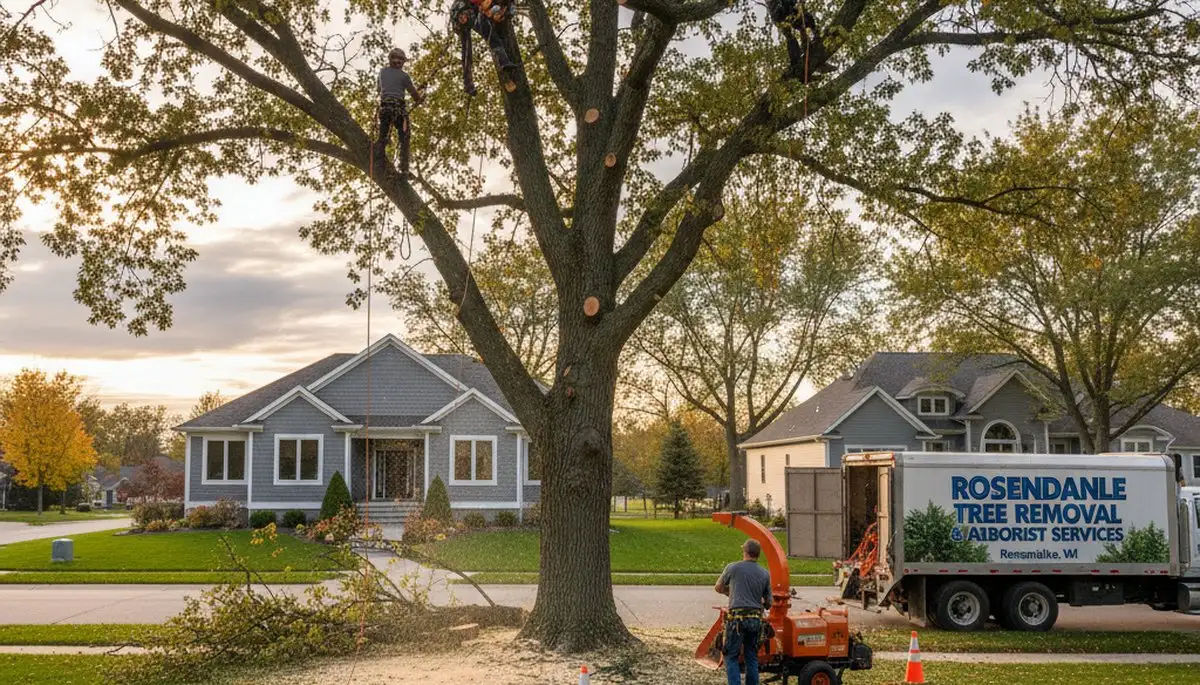 Professional tree removal service in Oshkosh WI with certified arborists and safety equipment
