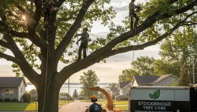 Professional tree removal service in Oshkosh WI clearing hazardous trees safely